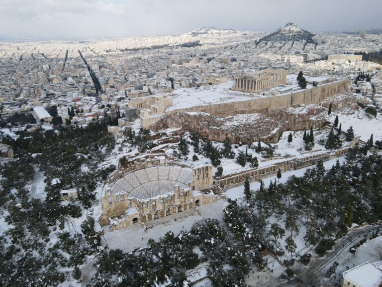Youth exchange Athens Acropolis aerial view