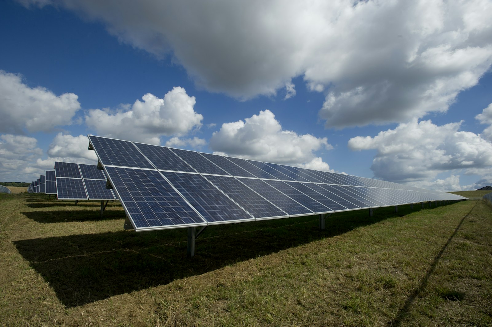 Solar panels catching the light